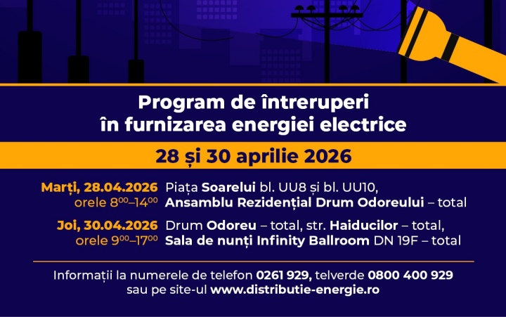 intreruperi curent satu mare 28 30 aprilie