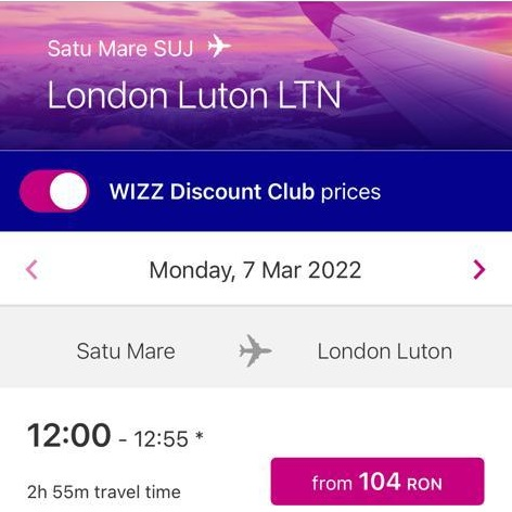 wizzair londra satu mare