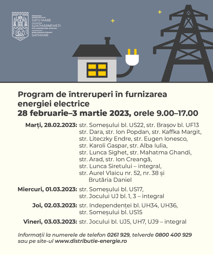 intreruperi curent 28 februarie 1