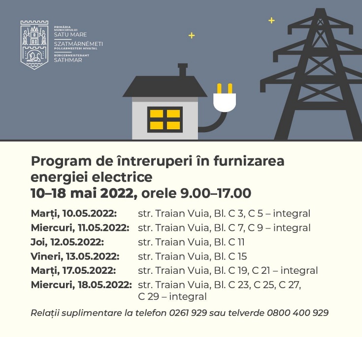 electrica intreruperi curent 10mai 18mai