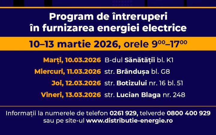 intrerupari curent 9 13 martie strazi