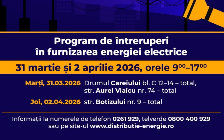 intreruperi curent 31 martie 1