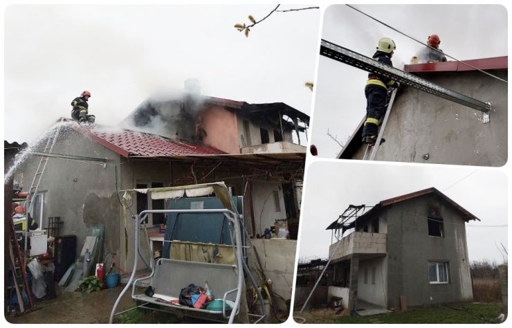 Un bărbat (60 ani) a suferit arsuri, în urma incendiului la casa de pe strada Lazarului