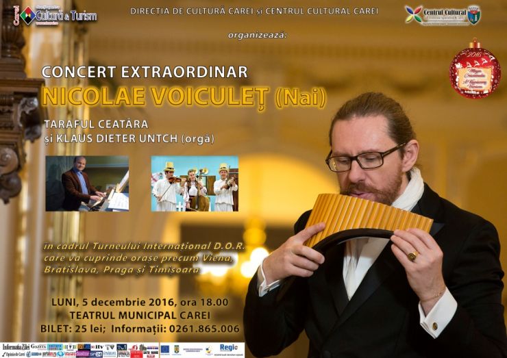 Nicolae Voiculeț va susține un concert în cadrul Festivalului de Crăciun de la Carei